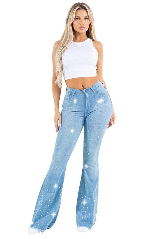 Vegas Glam Bell Bottom Light Wash- Inseam 32 - Shop Style & More | Fresh Looks, Everyday Deals & Free Shipping