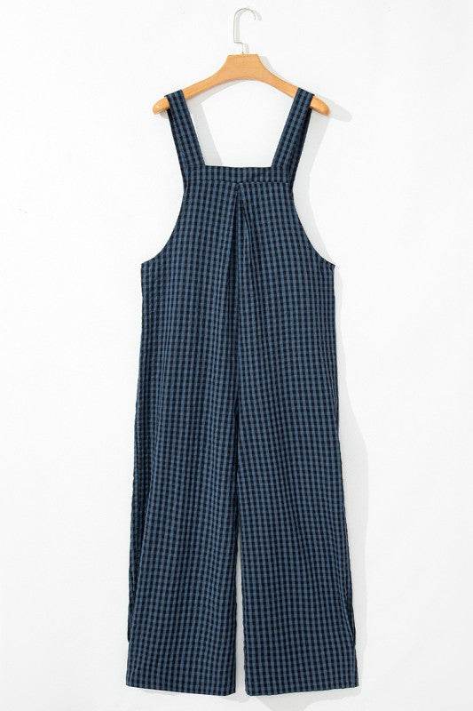 Plaid Print Buttoned Pocketed High Waist Jumpsuits - Shop Style & More | Fresh Looks, Everyday Deals & Free Shipping