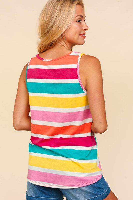 Haptics Round Neck Striped Knit Tank - Shop Style & More | Fresh Looks, Everyday Deals & Free Shipping