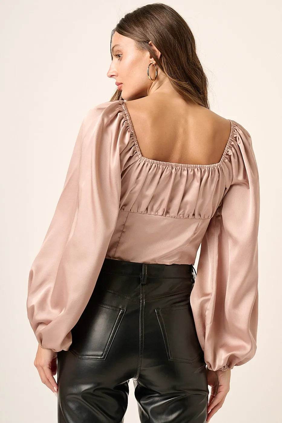 Mittoshop Satin Square Neck Blouse - Shop Style & More | Fresh Looks, Everyday Deals & Free Shipping