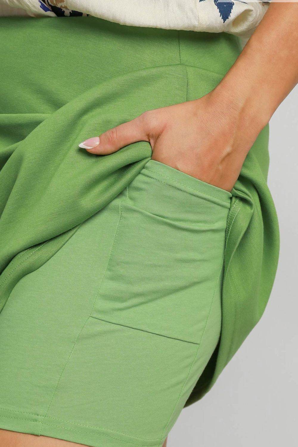 Umgee Full Size Mid-Rise Skort with Pockets Plus Size - Shop Style & More | Fresh Looks, Everyday Deals & Free Shipping