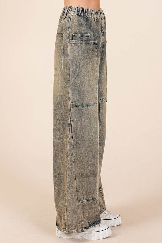 Mittoshop Washed Wide Leg Jeans with Pockets - Shop Style & More | Fresh Looks, Everyday Deals & Free Shipping