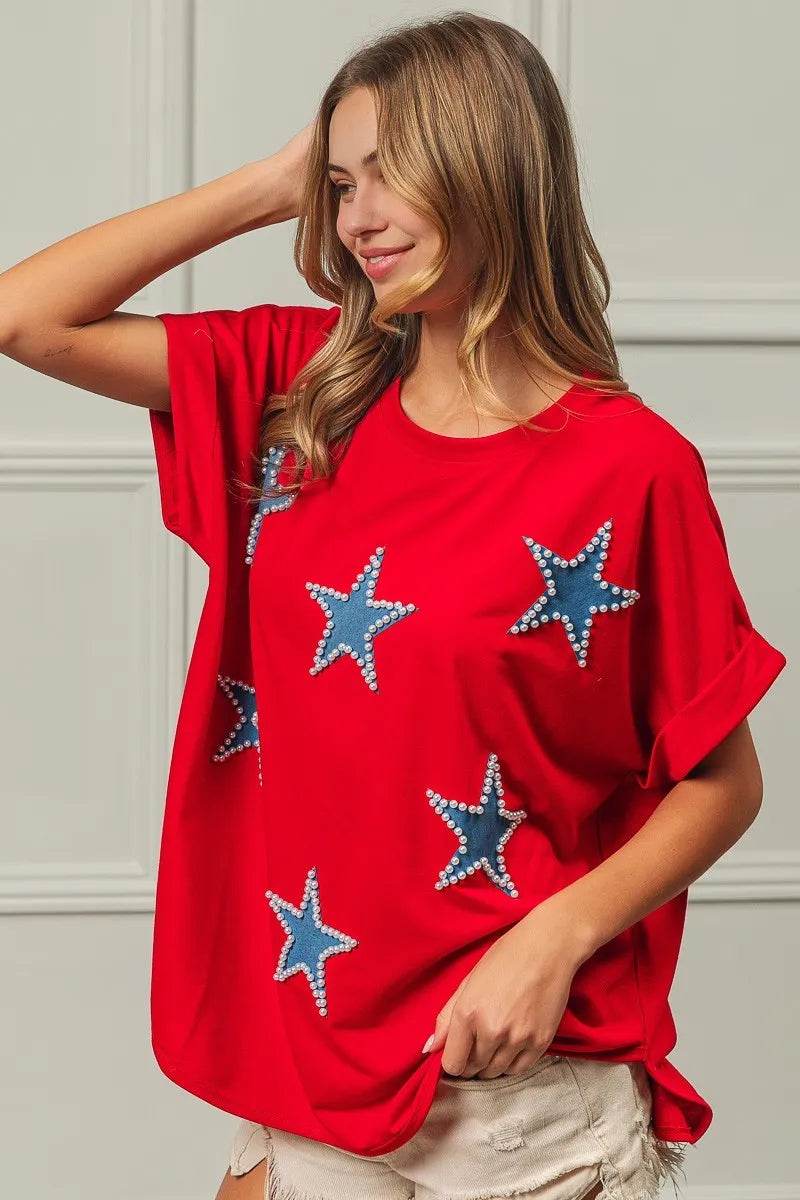 BiBi Fourth Of July Terry T-Shirt - Shop Style & More | Fresh Looks, Everyday Deals & Free Shipping