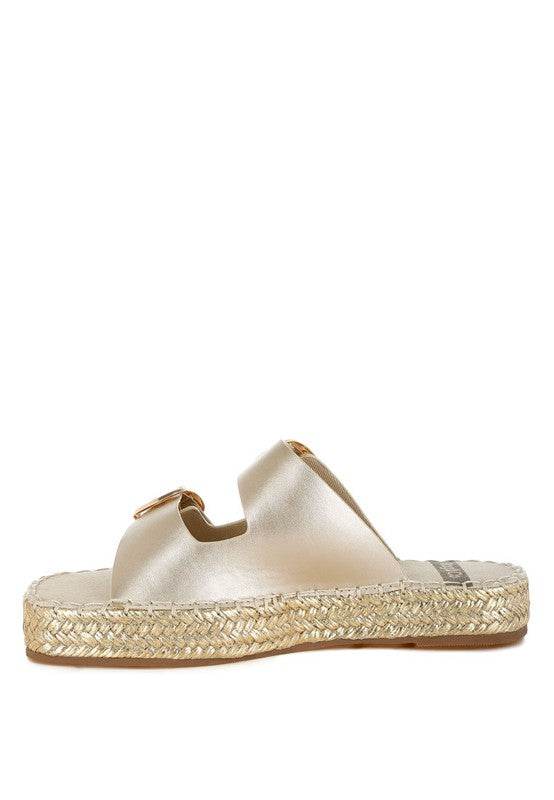 Miova Metallic Buckle Detail Espadrille Flatforms - Shop Style & More | Fresh Looks, Everyday Deals & Free Shipping