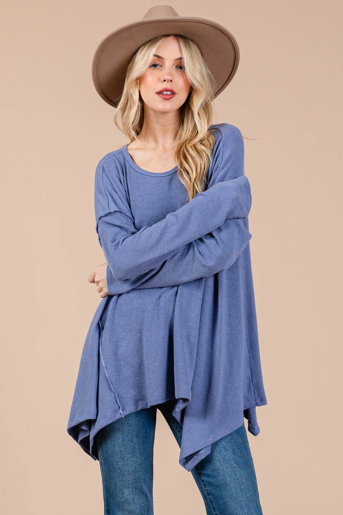 Ces Femme Asymmetrical Long Sleeve top - Shop Style & More | Fresh Looks, Everyday Deals & Free Shipping