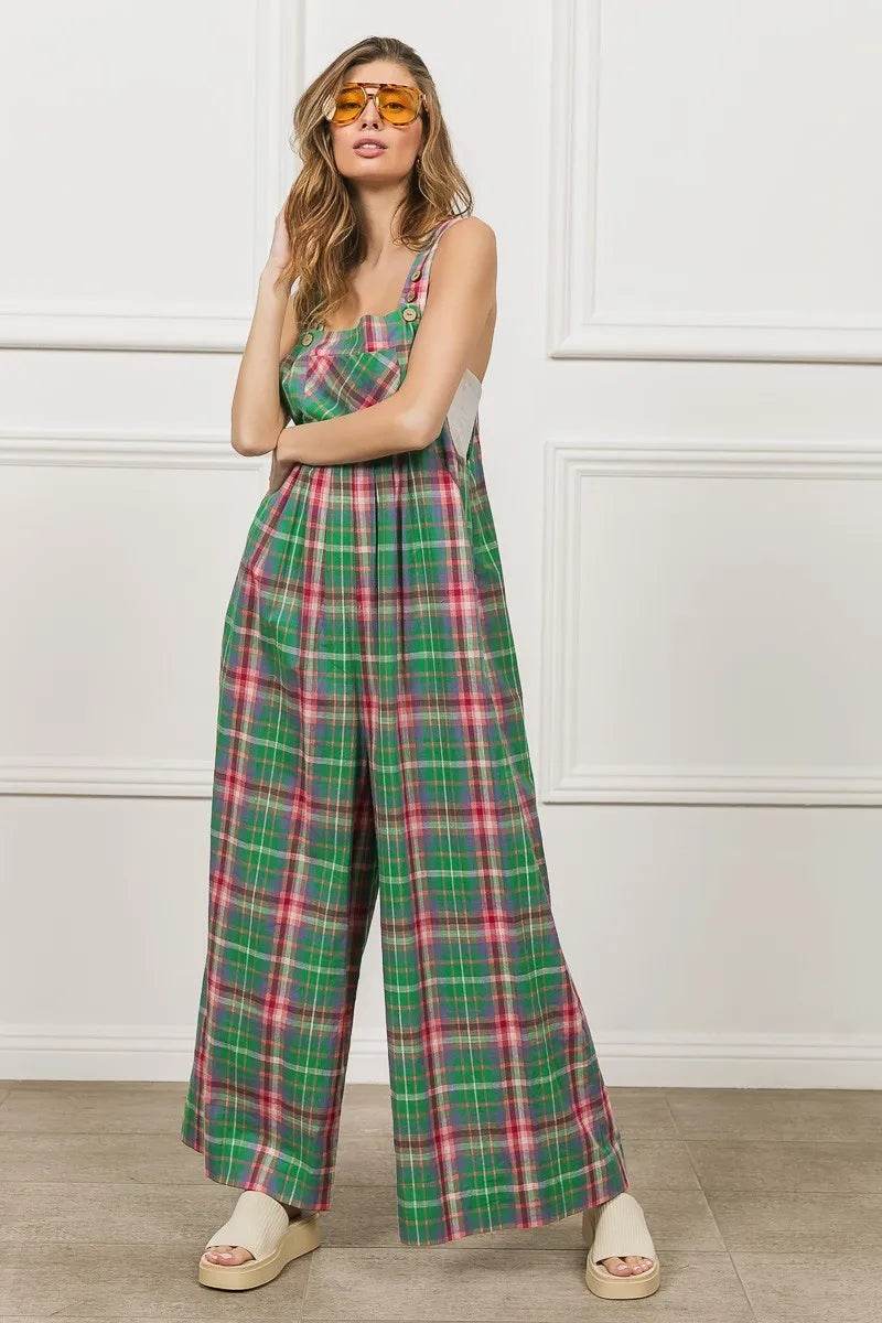 BiBi Multi Color Check Plaid Overall - Shop Style & More | Fresh Looks, Everyday Deals & Free Shipping