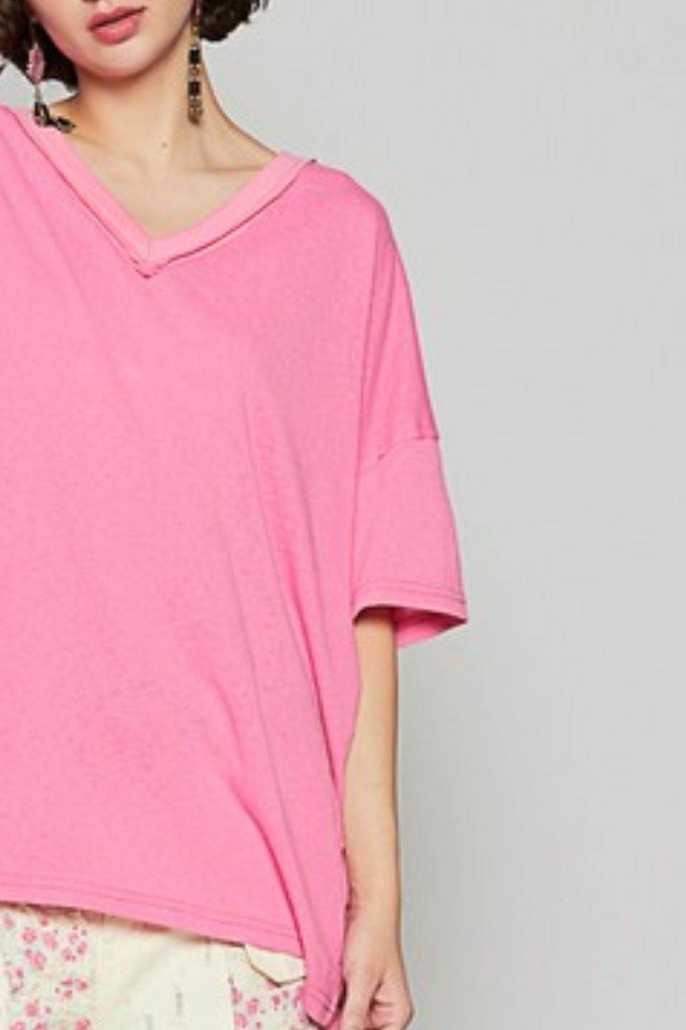 POL V-Neck Half Sleeve T-Shirt - Shop Style & More | Fresh Looks, Everyday Deals & Free Shipping