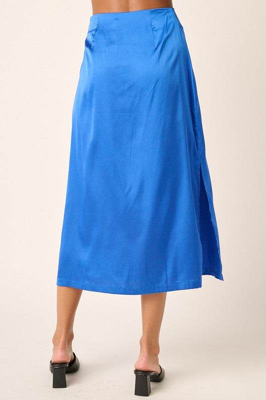 Mittoshop Side Slit Satin Midi Skirt - Shop Style & More | Fresh Looks, Everyday Deals & Free Shipping