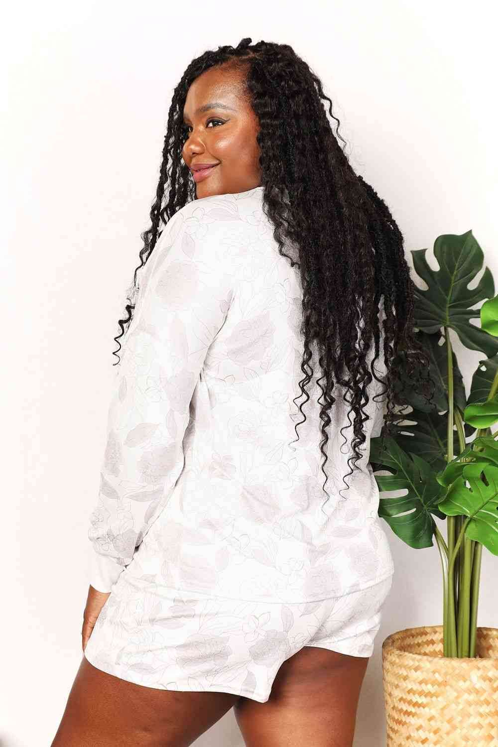Double Take Floral Long Sleeve Top and Shorts Loungewear Set - Shop Style & More | Fresh Looks, Everyday Deals & Free Shipping