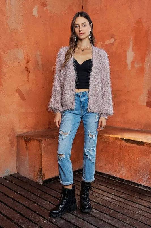 ADORA Fuzzy Sweater Cardigan - Shop Style & More | Fresh Looks, Everyday Deals & Free Shipping