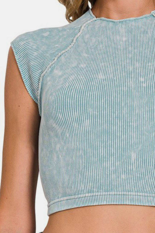 Zenana Ribbed Round Neck Cropped Top - Shop Style & More | Fresh Looks, Everyday Deals & Free Shipping