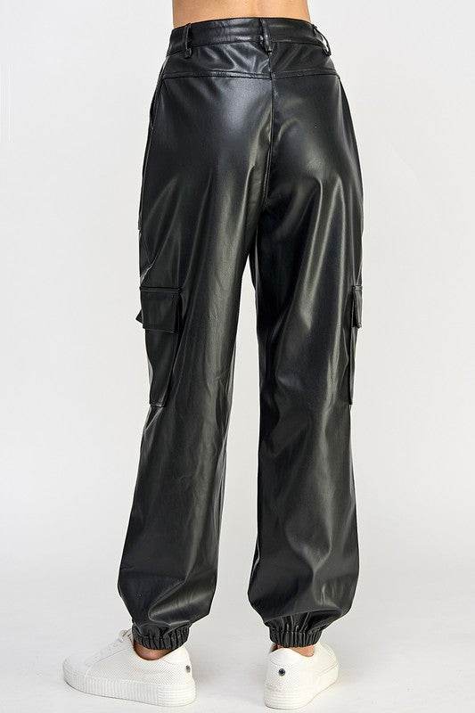 RELAXED VEGAN LEATHER CARGO PANTS - Shop Style & More | Fresh Looks, Everyday Deals & Free Shipping