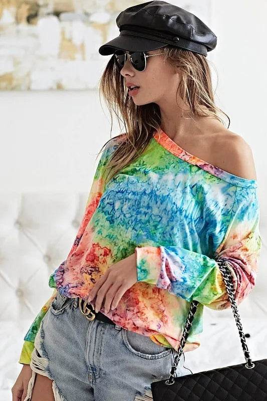 BiBi Tie Dye Soft Knit Jersey T-Shirt - Shop Style & More | Fresh Looks, Everyday Deals & Free Shipping