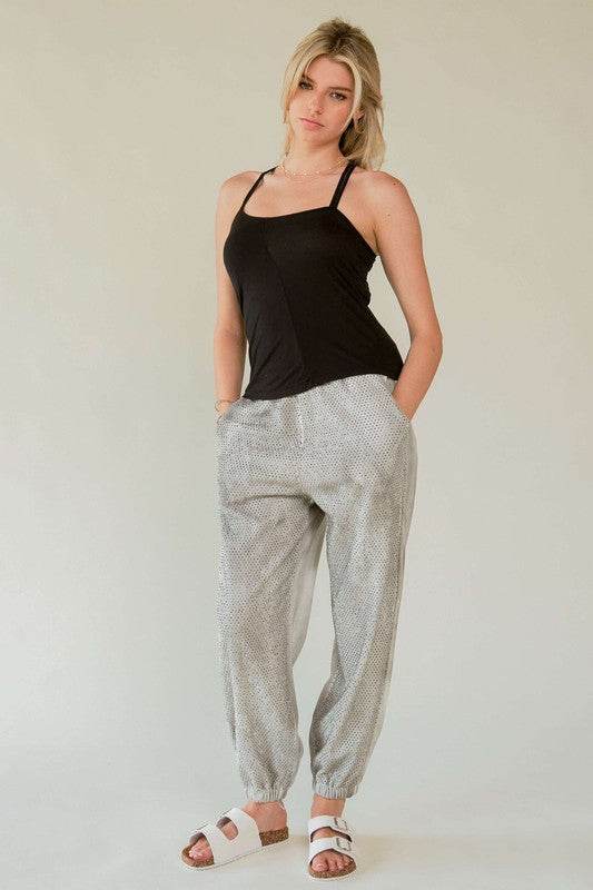 Davi & Dani Rhinestone Elastic Waist Joggers - Shop Style & More | Fresh Looks, Everyday Deals & Free Shipping