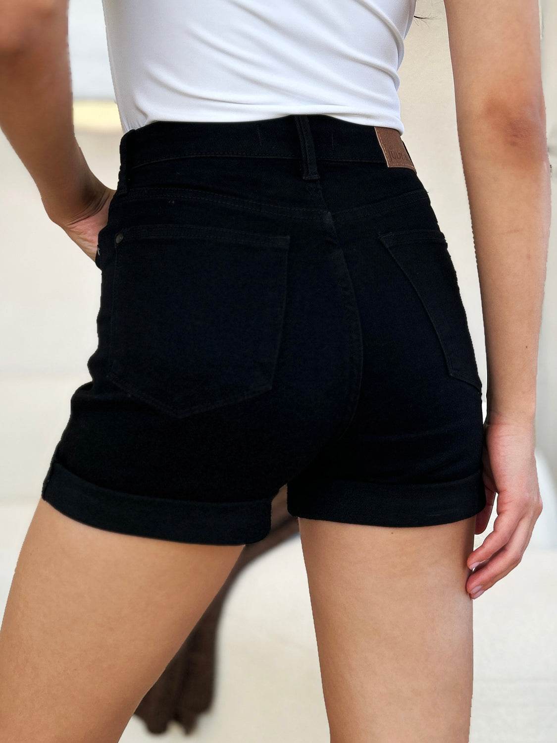 Judy Blue Full Size High Waist Tummy Control Cuffed Denim Shorts - Shop Style & More | Fresh Looks, Everyday Deals & Free Shipping