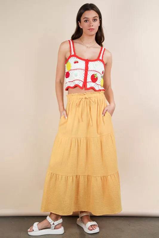 VERY J Elastic Waist Tiered Maxi Skirt - Shop Style & More | Fresh Looks, Everyday Deals & Free Shipping