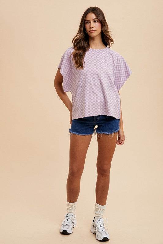 Annie Wear Checkered Round Neck Short Sleeve T-Shirt - Shop Style & More | Fresh Looks, Everyday Deals & Free Shipping