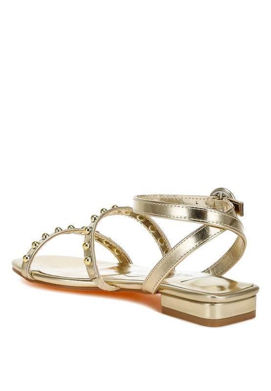 Flippity Studded Ankle Strap Flat Sandals - Shop Style & More | Fresh Looks, Everyday Deals & Free Shipping