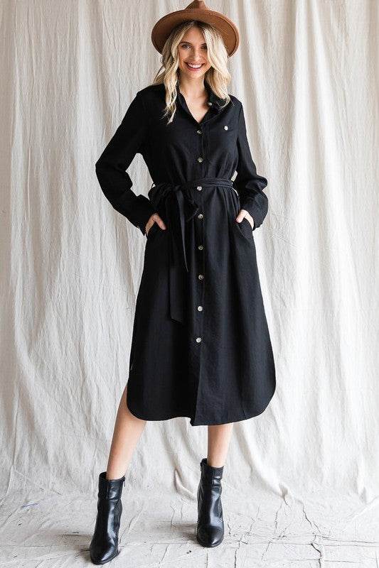 Button down shirt long dress PLUS 30-545P - Shop Style & More | Fresh Looks, Everyday Deals & Free Shipping