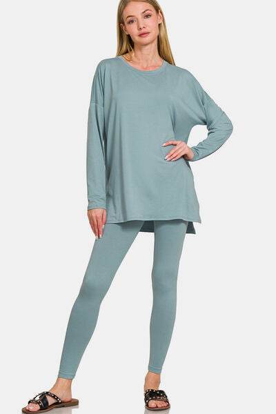 Zenana Full Size Brushed Microfiber Top and Leggings Lounge Set - Shop Style & More | Fresh Looks, Everyday Deals & Free Shipping