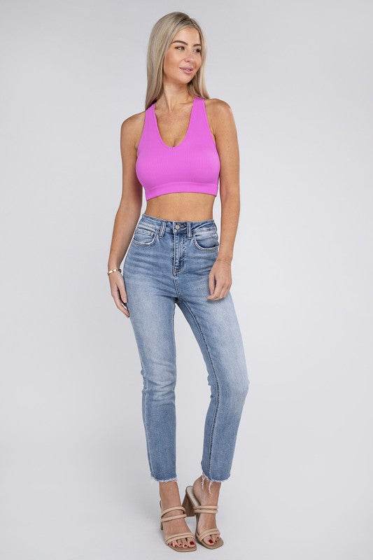 Ribbed Cropped Racerback Tank Top - Shop Style & More | Fresh Looks, Everyday Deals & Free Shipping