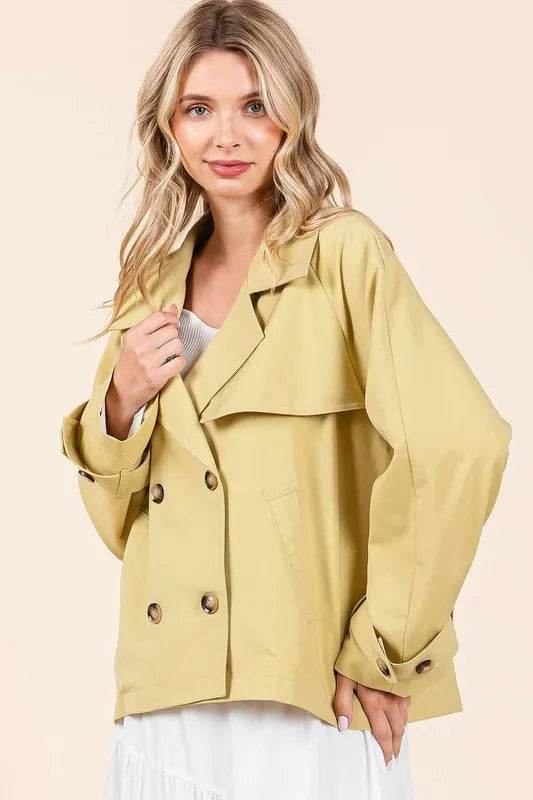 Mittoshop Double Breasted Long Sleeve Trench Coat Jacket - Shop Style & More | Fresh Looks, Everyday Deals & Free Shipping