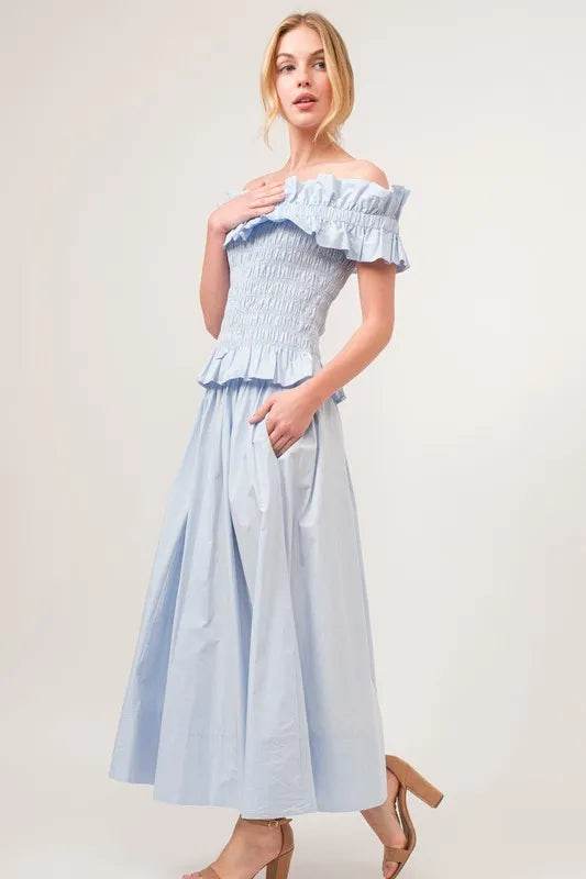 And The Why A-line Flowing Elastic Back Midi Skirt - Shop Style & More | Fresh Looks, Everyday Deals & Free Shipping