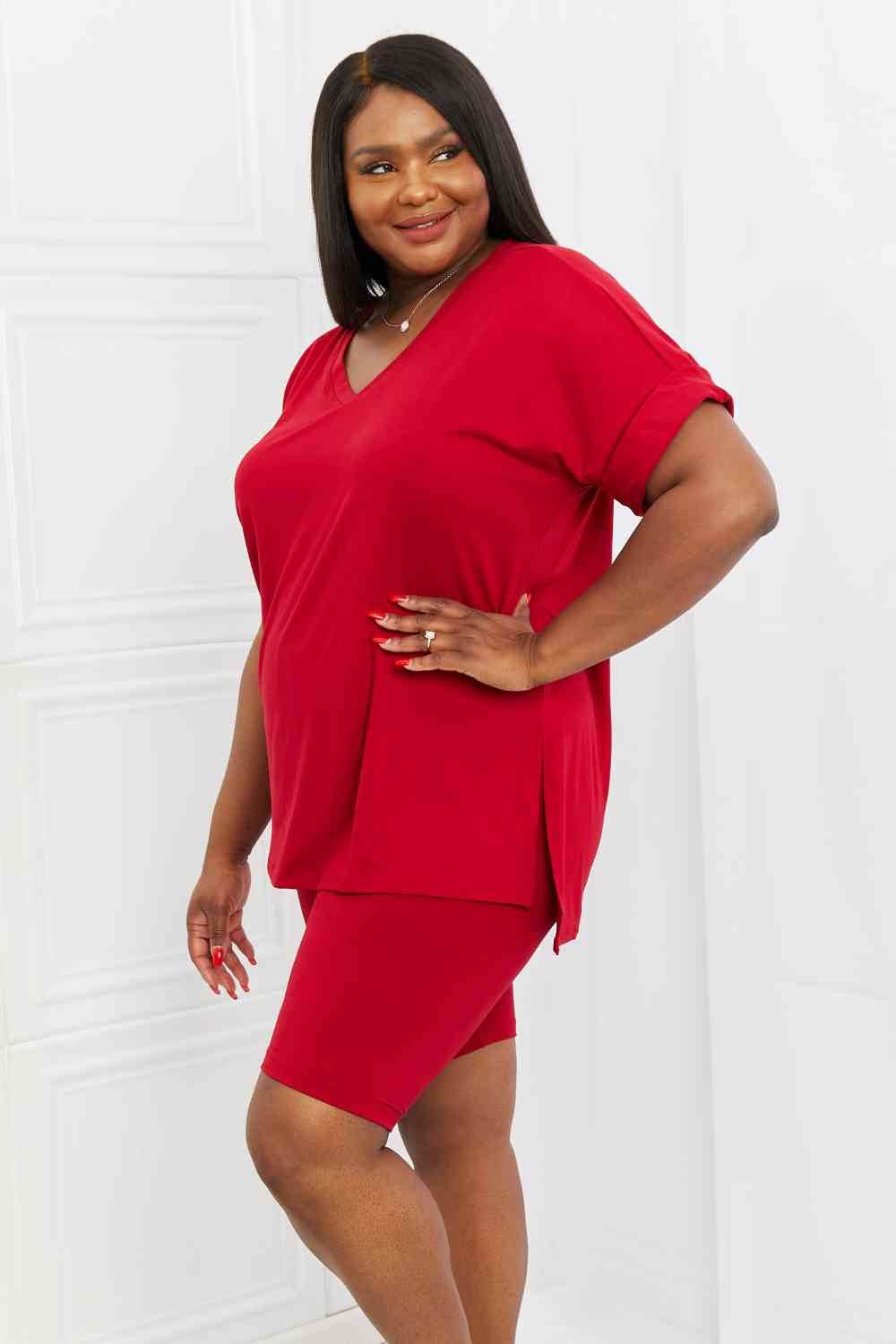 Zenana Full Size Quiet Moments Brushed Lounge Set in Burgundy - Shop Style & More | Fresh Looks, Everyday Deals & Free Shipping