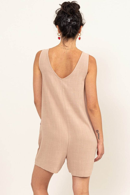 HYFVE V-Neck Sleeveless Romper with Pockets - Shop Style & More | Fresh Looks, Everyday Deals & Free Shipping