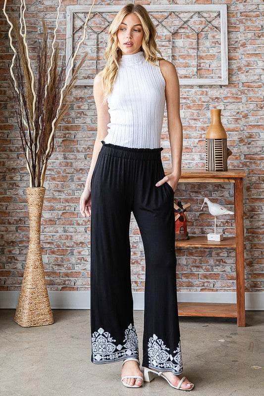 Heimish Full Size Solid Damask Casual Pants Plus Size - Shop Style & More | Fresh Looks, Everyday Deals & Free Shipping