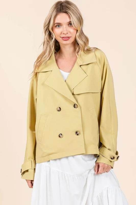 Mittoshop Double Breasted Long Sleeve Trench Coat Jacket - Shop Style & More | Fresh Looks, Everyday Deals & Free Shipping