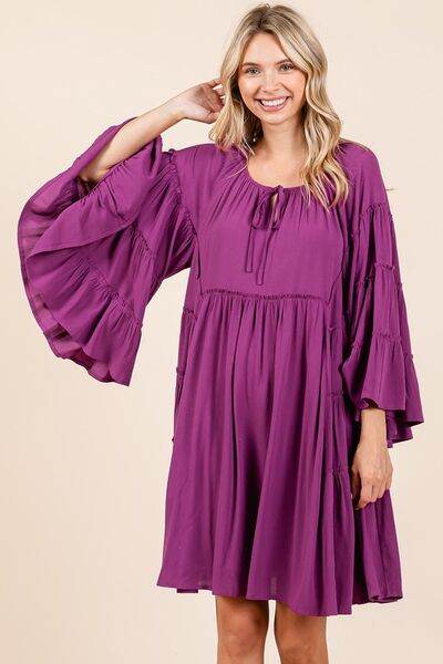 Mittoshop Frill Tie Neck Bell Sleeve Dress - Shop Style & More | Fresh Looks, Everyday Deals & Free Shipping