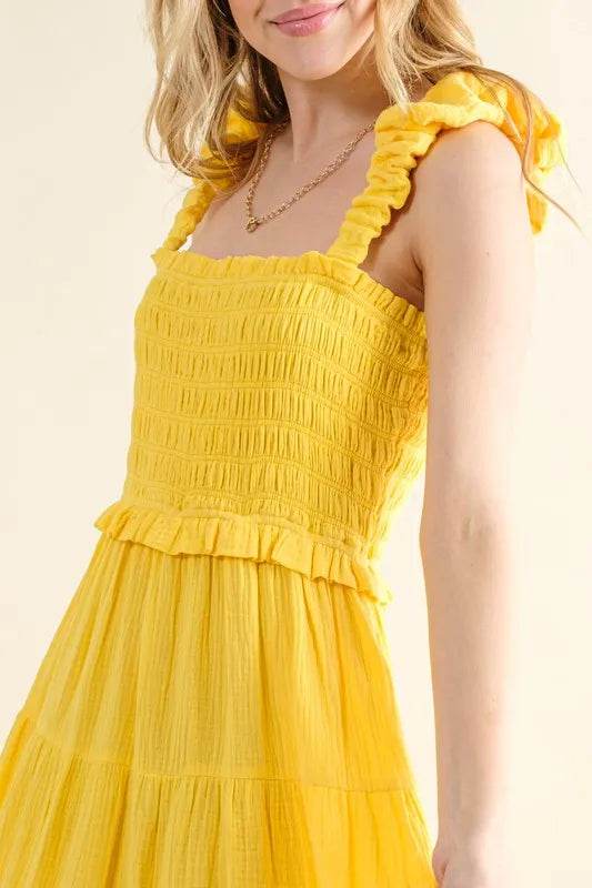 And The Why Ruched Shoulder Strap Detail Midi Dress - Shop Style & More | Fresh Looks, Everyday Deals & Free Shipping