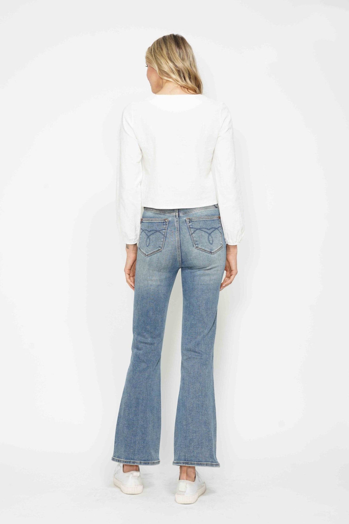 Judy Blue Full Size Tummy Control Back Embroidered Pocketed Bootcut Jeans Plus Size - Shop Style & More | Fresh Looks, Everyday Deals & Free Shipping