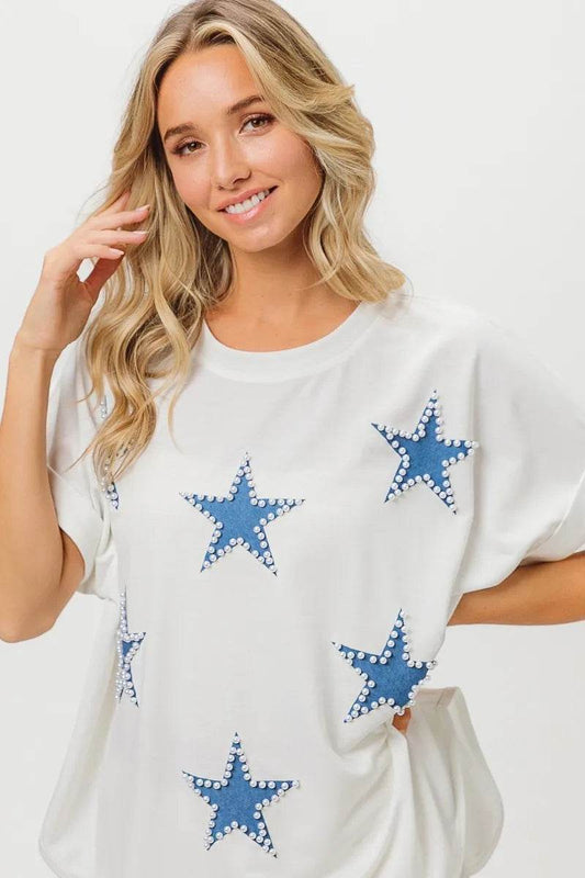 BiBi Fourth Of July Terry T-Shirt - Shop Style & More | Fresh Looks, Everyday Deals & Free Shipping