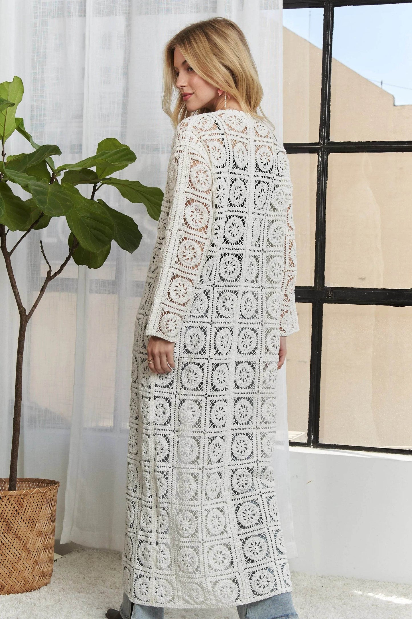 ADORA Long Sleeves Crochet Elastic Cardigan - Shop Style & More | Fresh Looks, Everyday Deals & Free Shipping