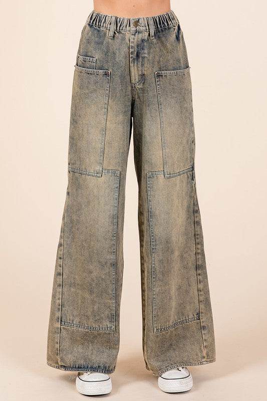 Mittoshop Washed Wide Leg Jeans with Pockets - Shop Style & More | Fresh Looks, Everyday Deals & Free Shipping