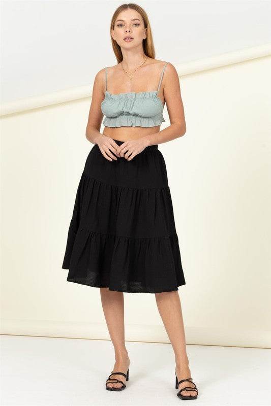 Call It a Day Tiered Midi Skirt - Shop Style & More | Fresh Looks, Everyday Deals & Free Shipping