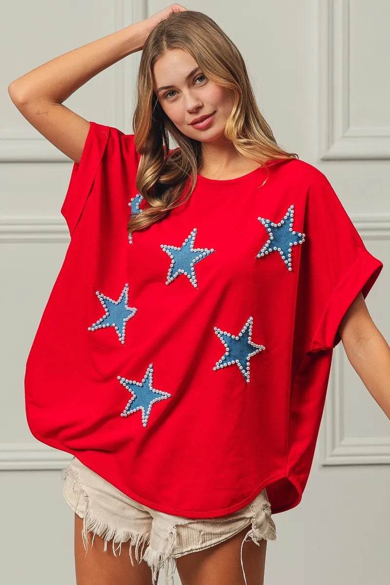 BiBi Fourth Of July Terry T-Shirt - Shop Style & More | Fresh Looks, Everyday Deals & Free Shipping