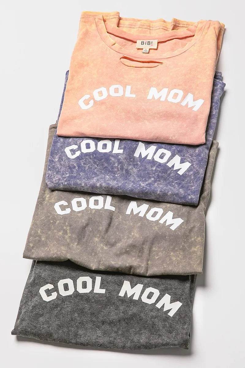 BiBi Washed Laser Cut Detail Cool Mom Print Top - Shop Style & More | Fresh Looks, Everyday Deals & Free Shipping