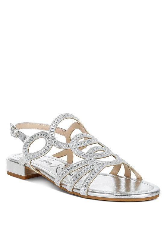 Jisters Cut Out Detail Rhinestone Flat Sandals - Shop Style & More | Fresh Looks, Everyday Deals & Free Shipping