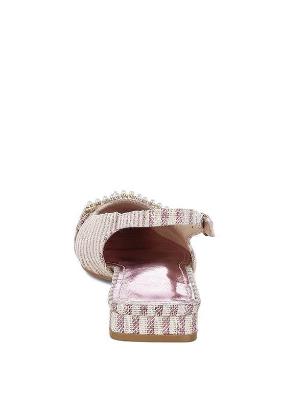 Crina Pearl-Detailed Horsebit Woven Flats - Shop Style & More | Fresh Looks, Everyday Deals & Free Shipping