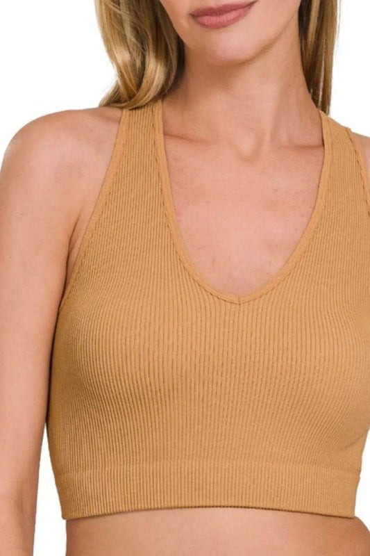 Zenana Seamless Ribbed Cropped Racerback Tank Top - Shop Style & More | Fresh Looks, Everyday Deals & Free Shipping