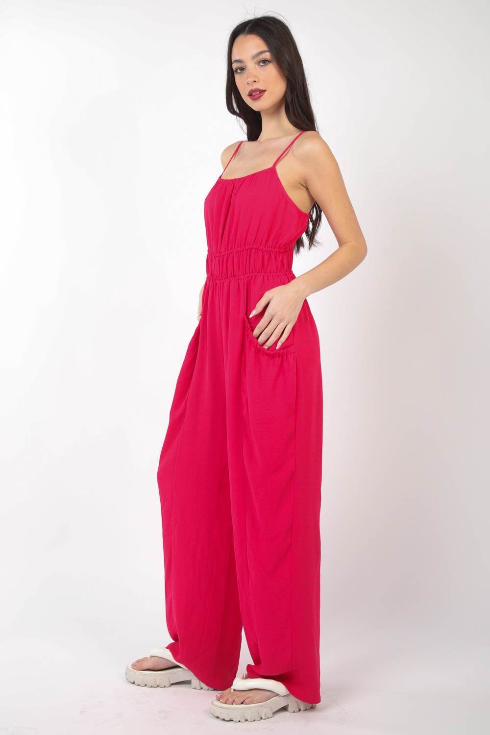 VERY J Pintuck Detail Woven Sleeveless Jumpsuit - Shop Style & More | Fresh Looks, Everyday Deals & Free Shipping