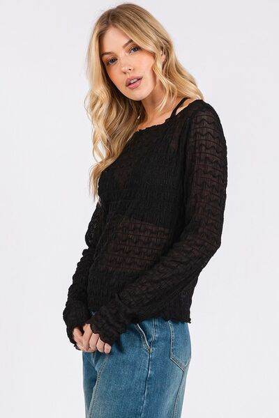 Mittoshop Lettuce Hem Boat Neck Long Sleeve Blouse - Shop Style & More | Fresh Looks, Everyday Deals & Free Shipping