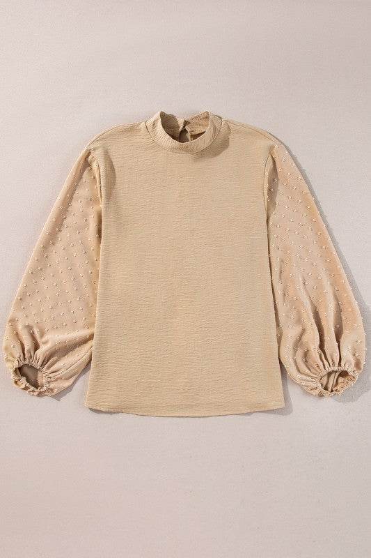 June Swiss Dot Balloon Sleeve Loose Blouse - Shop Style & More | Fresh Looks, Everyday Deals & Free Shipping