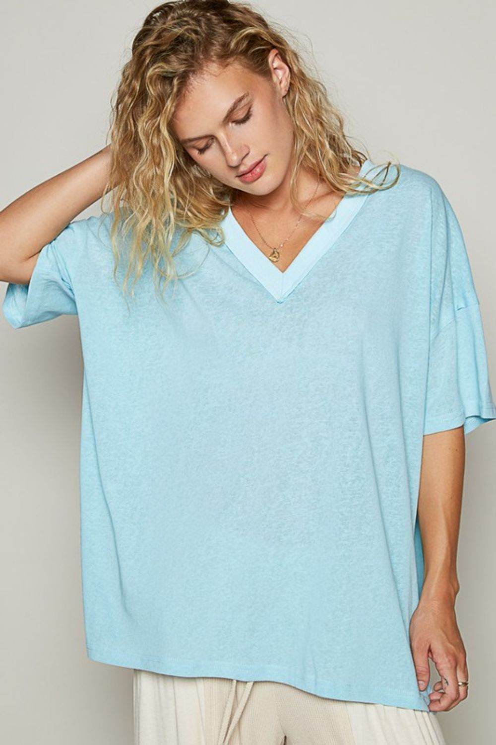 POL V-Neck Half Sleeve T-Shirt - Shop Style & More | Fresh Looks, Everyday Deals & Free Shipping