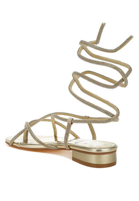 Babbity Rhinestone Embellished Lace-Up Sandals - Shop Style & More | Fresh Looks, Everyday Deals & Free Shipping