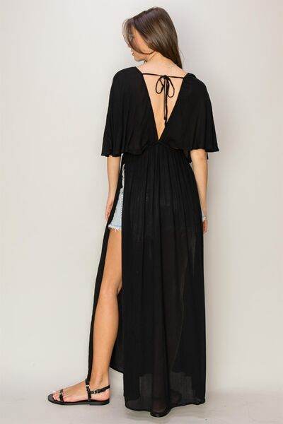 Tie Back Maxi Split Cover Up Dress - Shop Style & More | Fresh Looks, Everyday Deals & Free Shipping