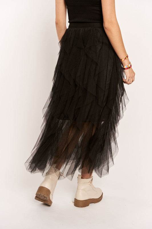 ADORA Ruffled Elastic Waist Midi Skirt - Shop Style & More | Fresh Looks, Everyday Deals & Free Shipping